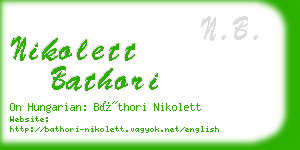 nikolett bathori business card